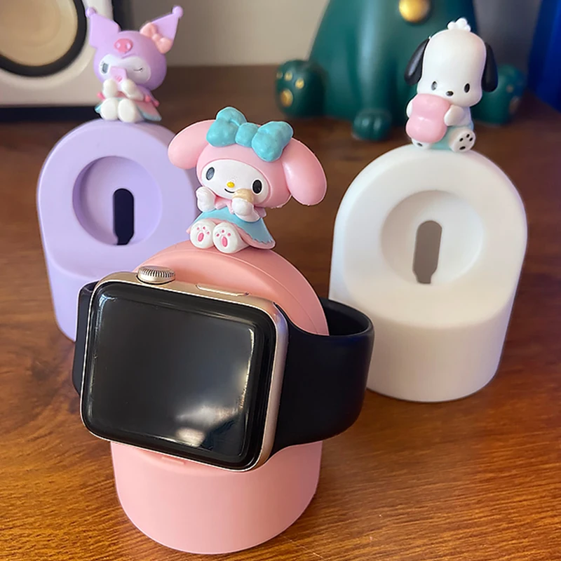 

Kawaii Kuromi my Melody Pochacco Silicone Charger Stand for iWatch 8/7/6/se/5/4/3/2 Charging Base Iwatch Charger Dock Station