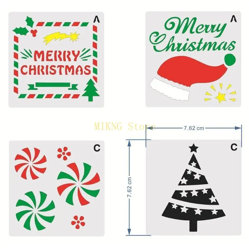 학생 어린이를위한 24Pcs 다목적 크리스마스 테마 페인팅 스텐실 키트 베스트 세일