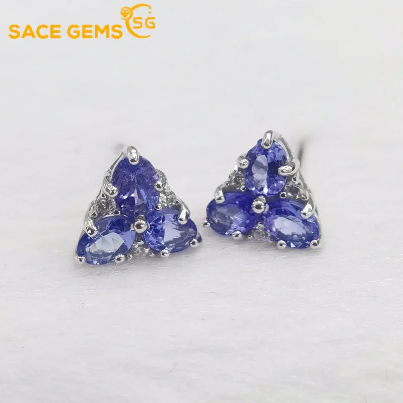Sace Gems Orecchini Di Gioielli Di Moda Per Le Donne Orecchini A Bottone In Argento Sterling 925 Tanzanite Festa Di Nozze Gioielleria Raffinata Regalo