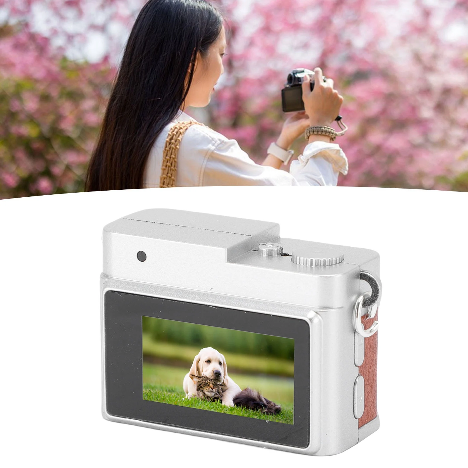 컴팩트 디지털 카메라 플래시 라이트 소형 레트로 디지털 카메라 0.96인치 컬러 스크린 LED 필 라이트 2MP 1080P FHD 여행용