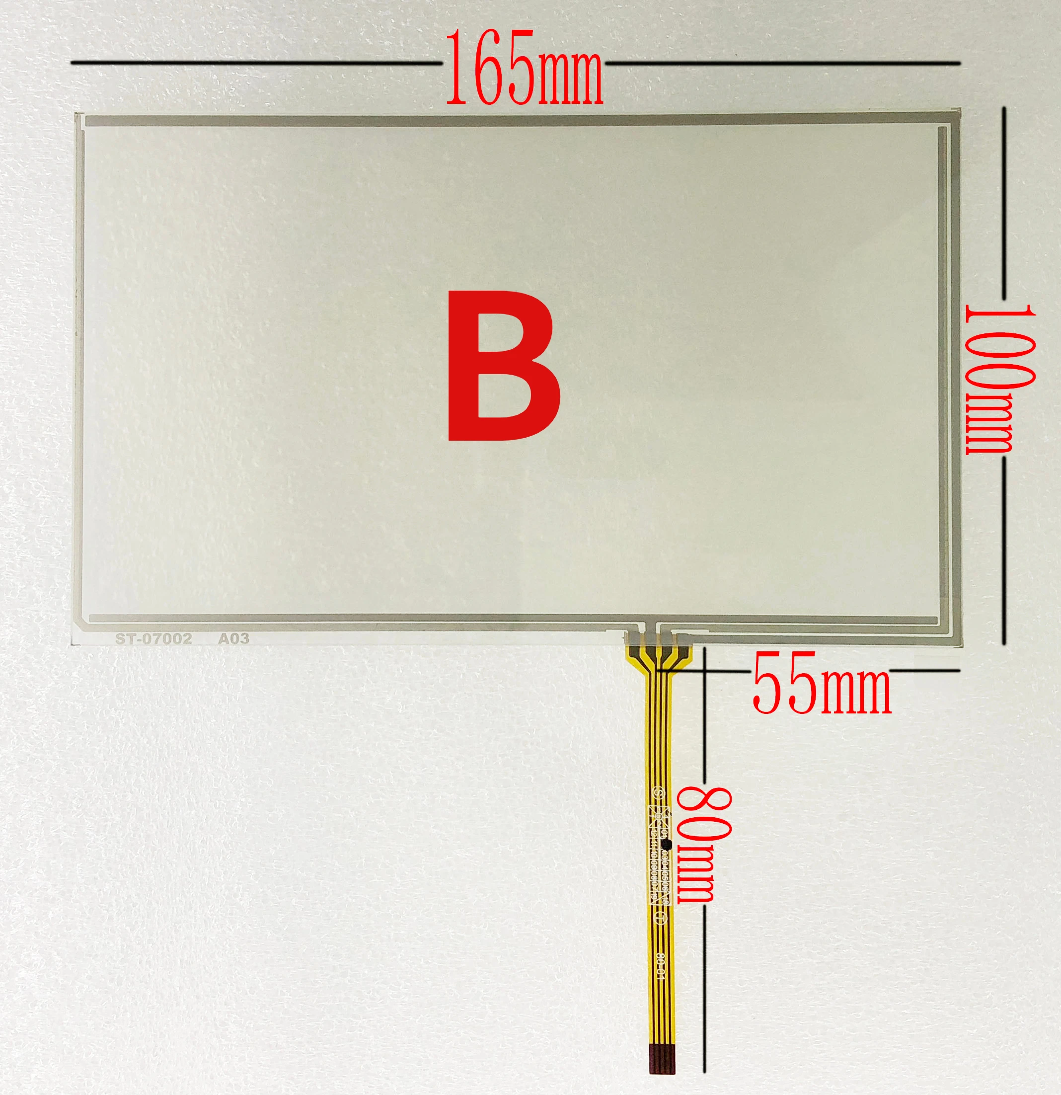 165*100mm 165X100mm 4Pin 저항성 7 인치 터치 스크린 패널 디지타이저 센서 또는 자동차 DVD PLC st-07002 07001 D01 A03 Universal