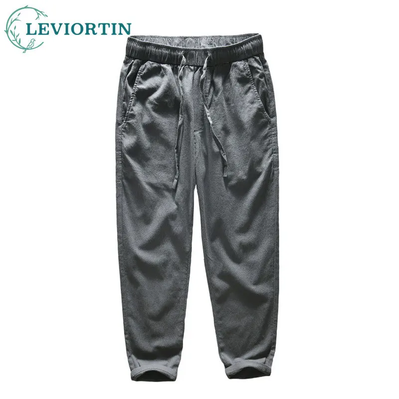 

Japanese Styles Summer Men Simple Lacing Casual Pants Harajuku Sold Color Youth Male Cotton Loose Straight Trousers Comfort Wear