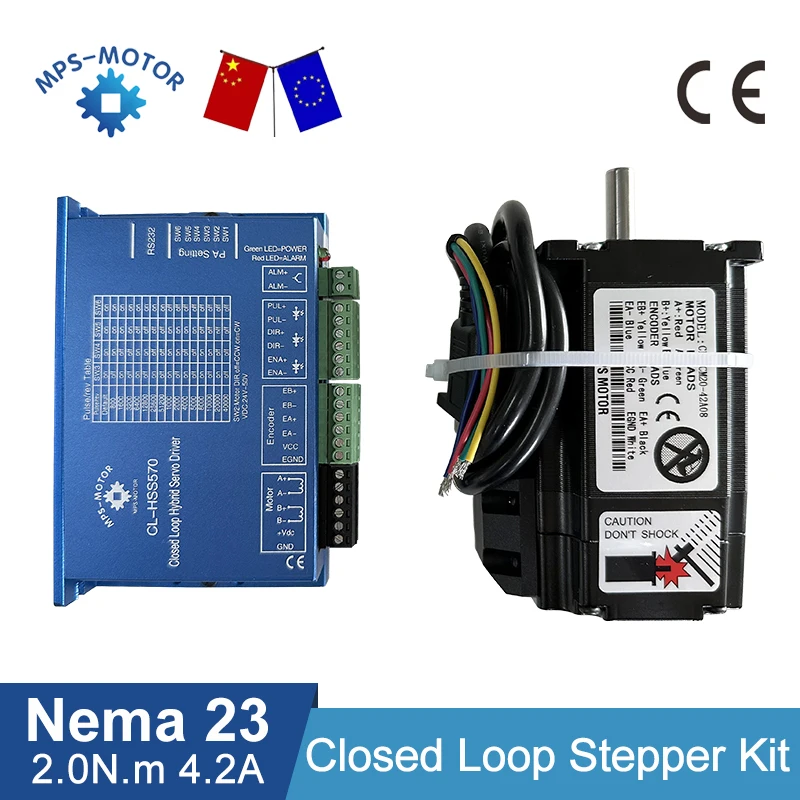 CNC Motor With Encoder Nema 23 Closed Loop Stepper Motor Kit - 3Nm 428 ...