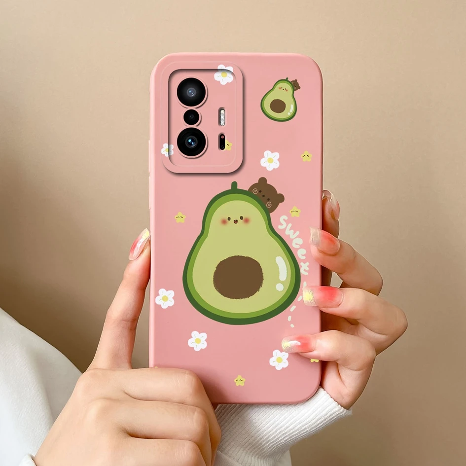 Fashion Design Matte Liquid Silicone Case with Screen Protector for Xiaomi 11T Pro - Sweet Girls Collection