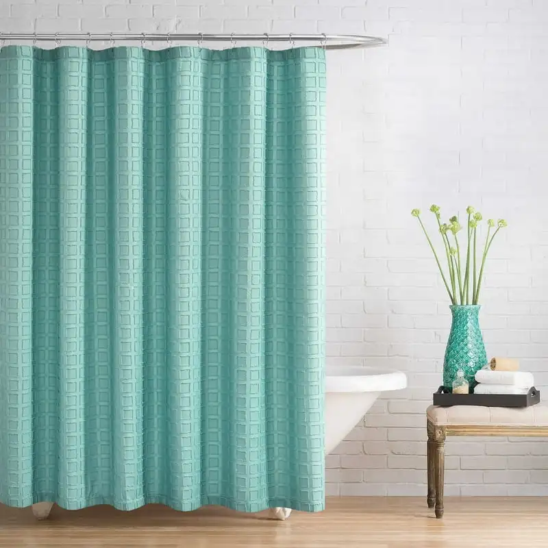 

Fabric Shower Curtain, in Aquifer