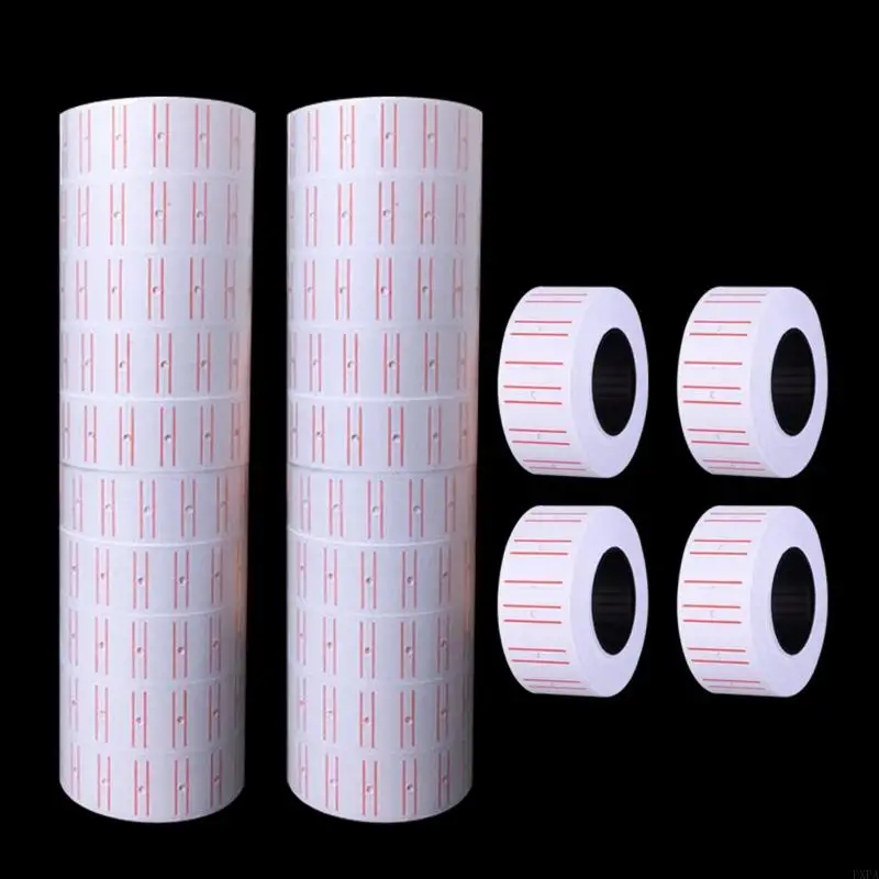 PXPA 10 Rolls Adhesive Price Labels Paper Tag Sticker Single Row for Price