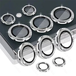 Bling Diamond Crystal Metal Ring Camera Glass Rear Lens Guard Cover - S26 (3PCS) (Silver - 03)