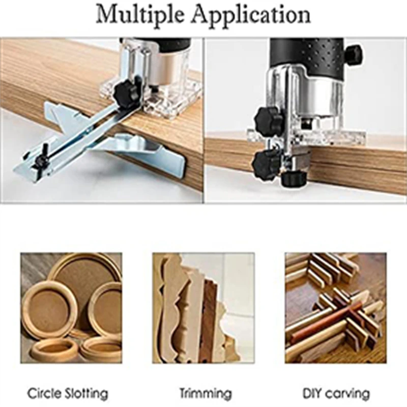800W Wood Router Woodworking Electric Trimmer Wood Milling Engraving Slotting Trimming Carving Machine With Milling Cutter 4