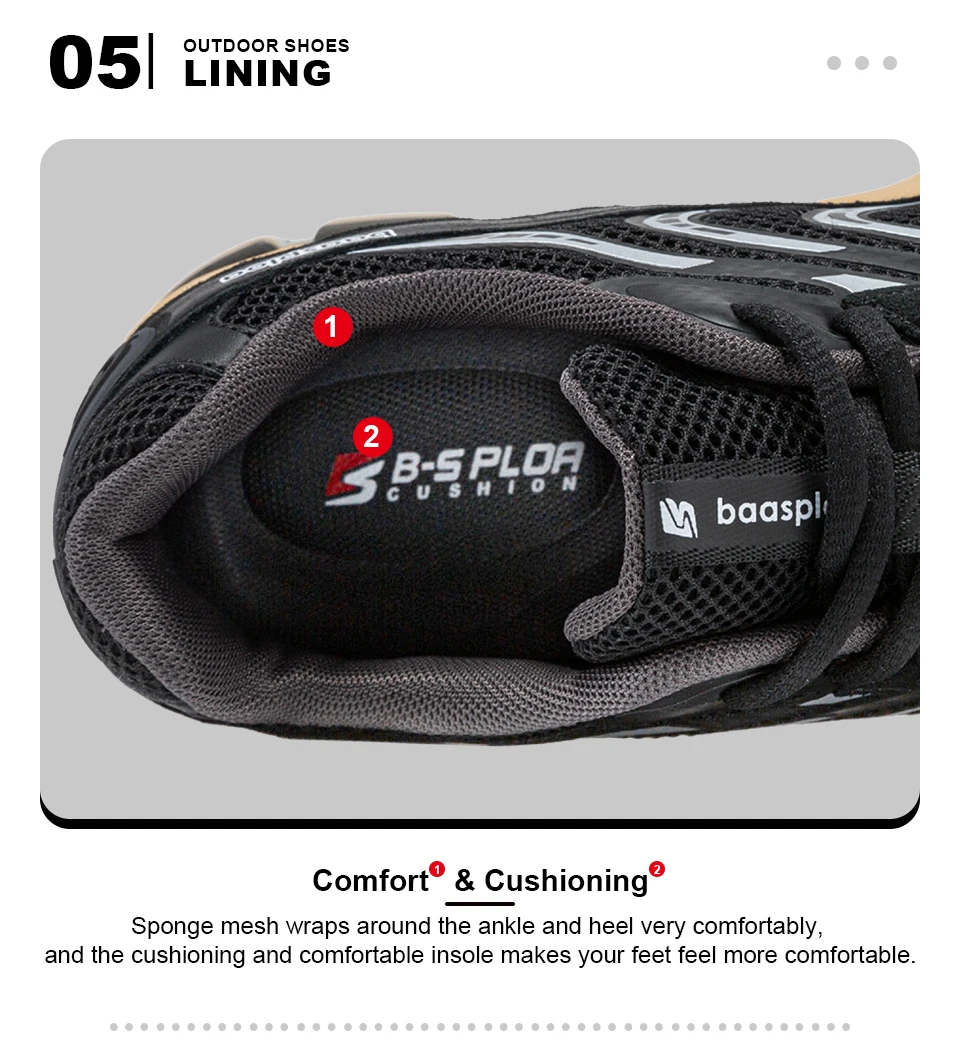 Baasploa Men Running Shoes Casual Sneakers Mesh Breathable Sport Shoes for Men Tenis Lightweight Walking Sneakers Non-Slip