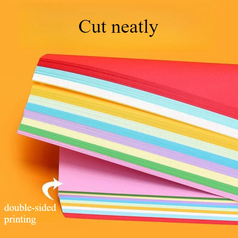 100pcs A4 Color Copy Paper 80g Printing Papers Office Papers Children's Kindergarten Paper Cuttings Handmade Origami Materials - 4