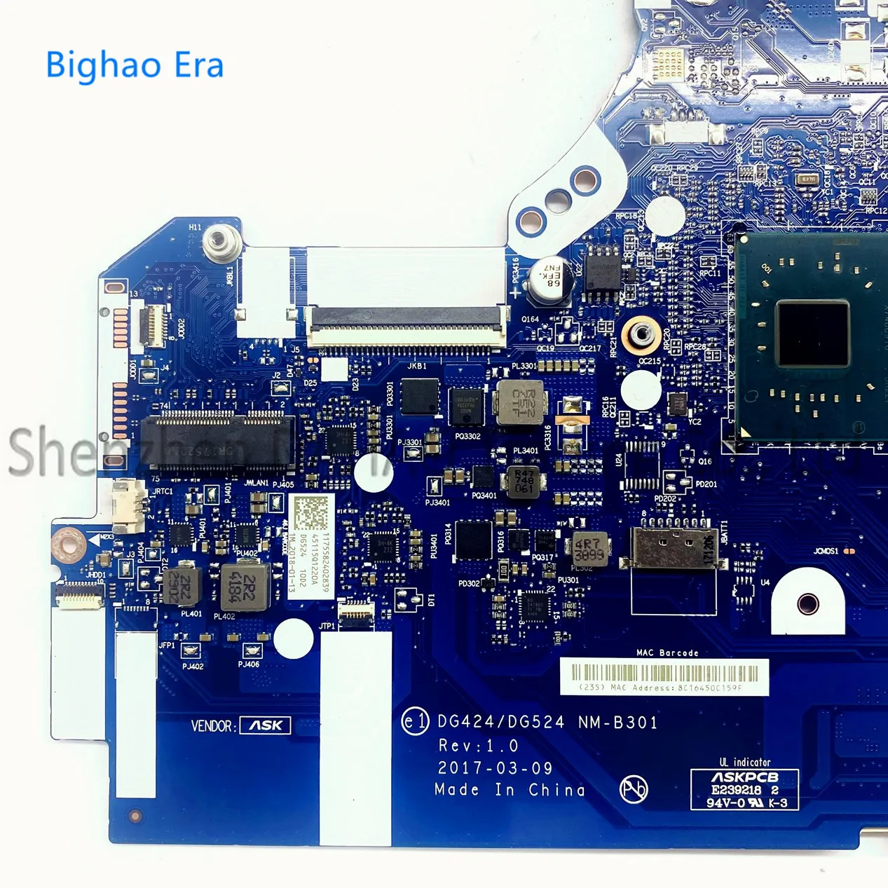 para Lenovo Ideapad 32015iap Computador Portátil Placa-mãe Dg424 Dg524 Nm-b301 Mainboard com Cpu N3350 5b20p20644 100% Totalmente Testado Novo - Imagem 3