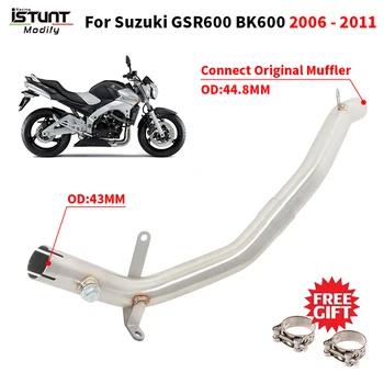 Slip For Suzuki GSR600 GSR 600 BK600 2006 - 2011 Motorcycle Exhaust Systems Escape Moto Mid Link Pipe Connect Original Muffler