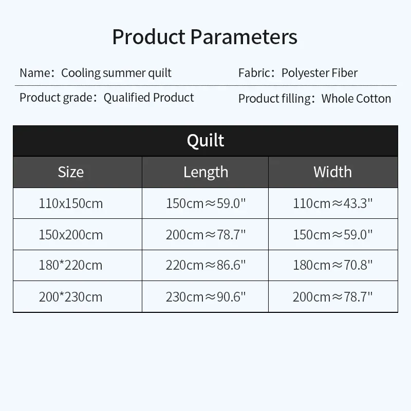 Japanese Polyester Cotton Quilted Summer Quilt Skin-Friendly Washable Solid Color Lightweight summer quilt summer quilt set