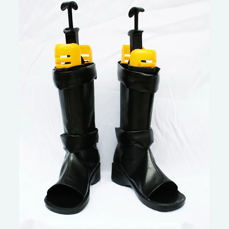 

JP Anime Yamanaka Sai Cosplay Black Handmade Faux Leather Shoes