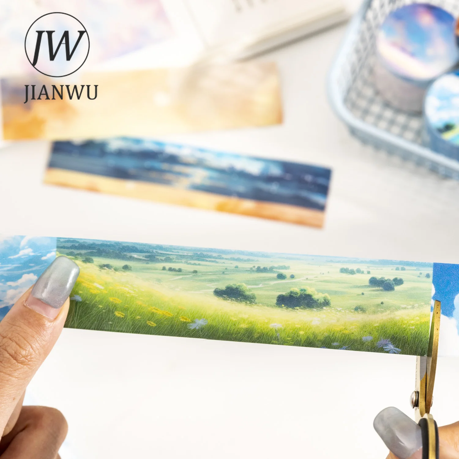 JIANWU 30mm*200cm Sky and Sea Series Landscaping Material Collage Washi Tape Creative DIY Journal Scrapbooking Stationery 3