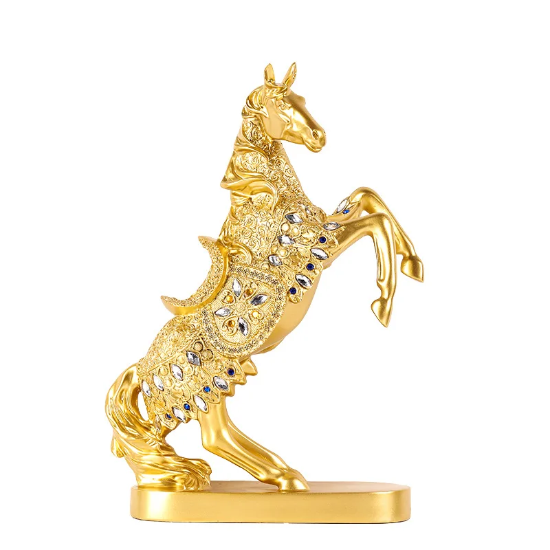 Chinese Home Decor Horse Statue Immediate Wealth Success Victory Entryway Bar Cabinet Ornament New Year Gift for Business Office