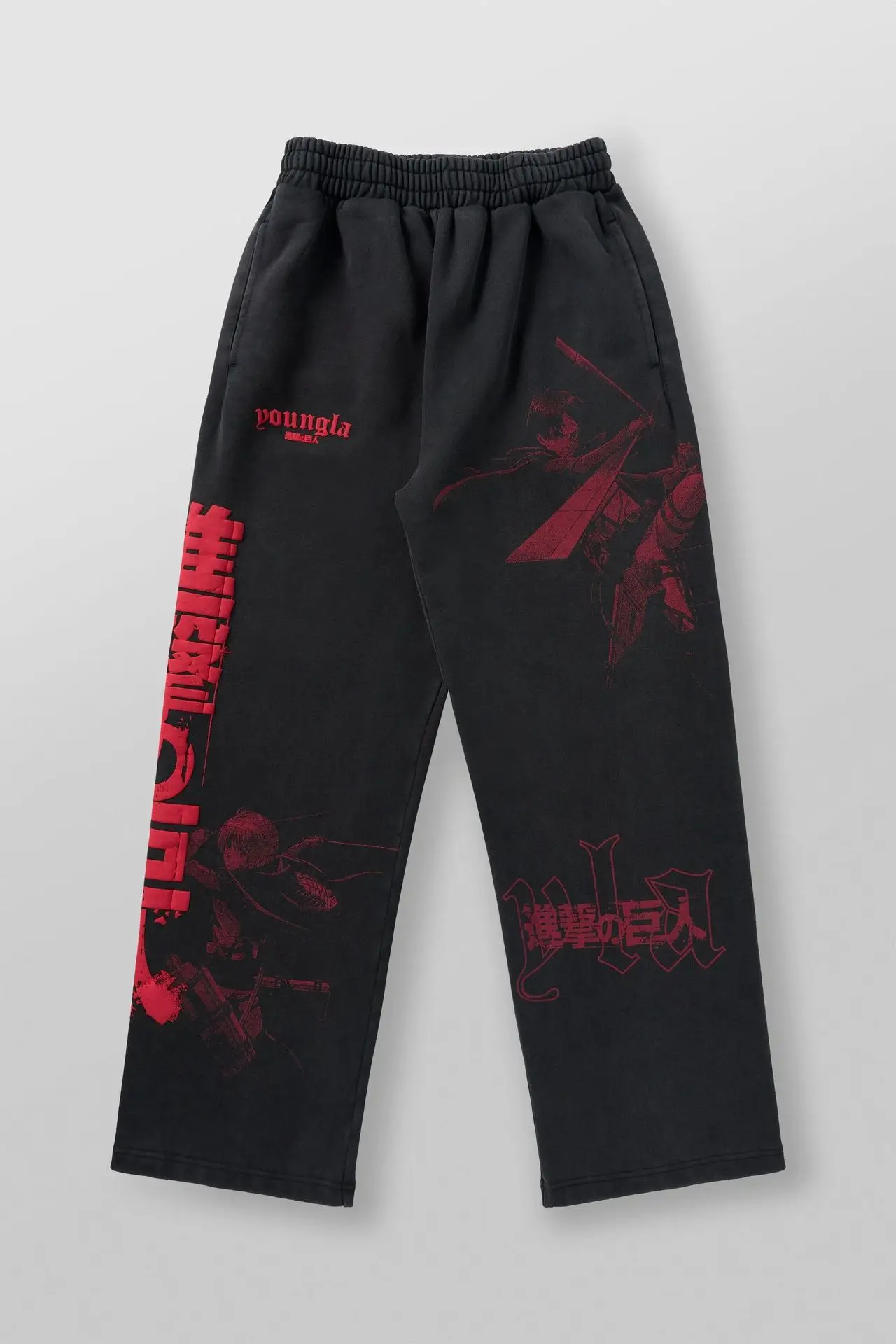 American co branded anime Attack on Titan: Slow Runner Cotton looped printed wide leg casual pants 2