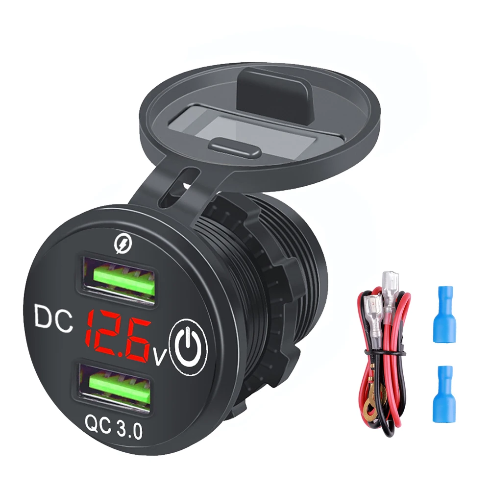 Enchufe de cargador USB Dual QC 3,0, 12V/24V, 4.2A, doble salida