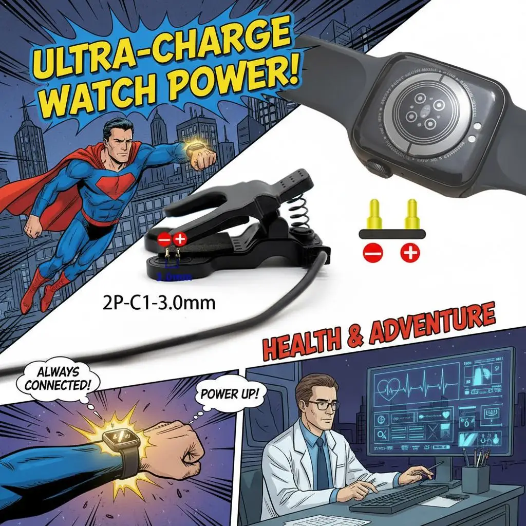Universal Smart Watch Charger USB Charging Cable with Clip Accessory