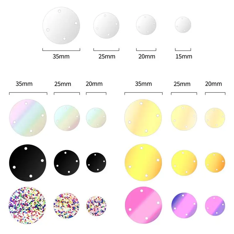 Sequins for crafts 4 holes silver gold flat large round 20mm/25mm/35mm for garment handbag DIY