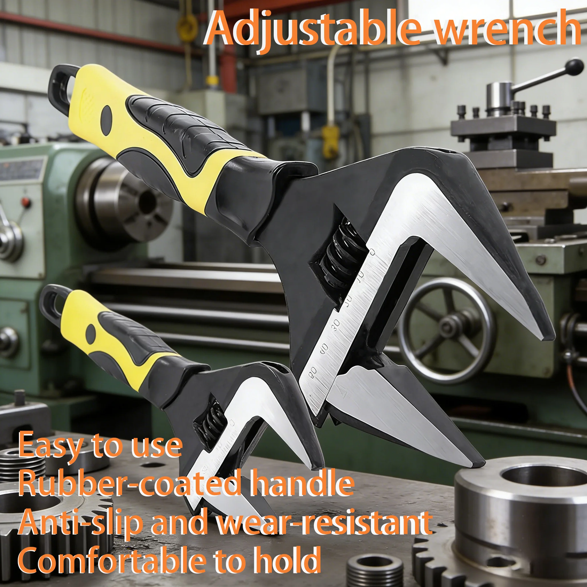 ประแจอเนกประสงค์ปรับได้ขนาด 6/8/12 นิ้ว ผลิตจากเหล็กโครเมียมวานาเดียม ปากตาย ด้ามสั้น แข็งแรงทนทาน สำหรับงานหนัก เครื่องมือช่างในครัวเรือน 1