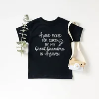 Hand Picked For Earth By My Great Grandma/Grandpa In Heaven Kids T-Shirt Cotton Boys Girls Clothes Children Short Sleeve Tops 1