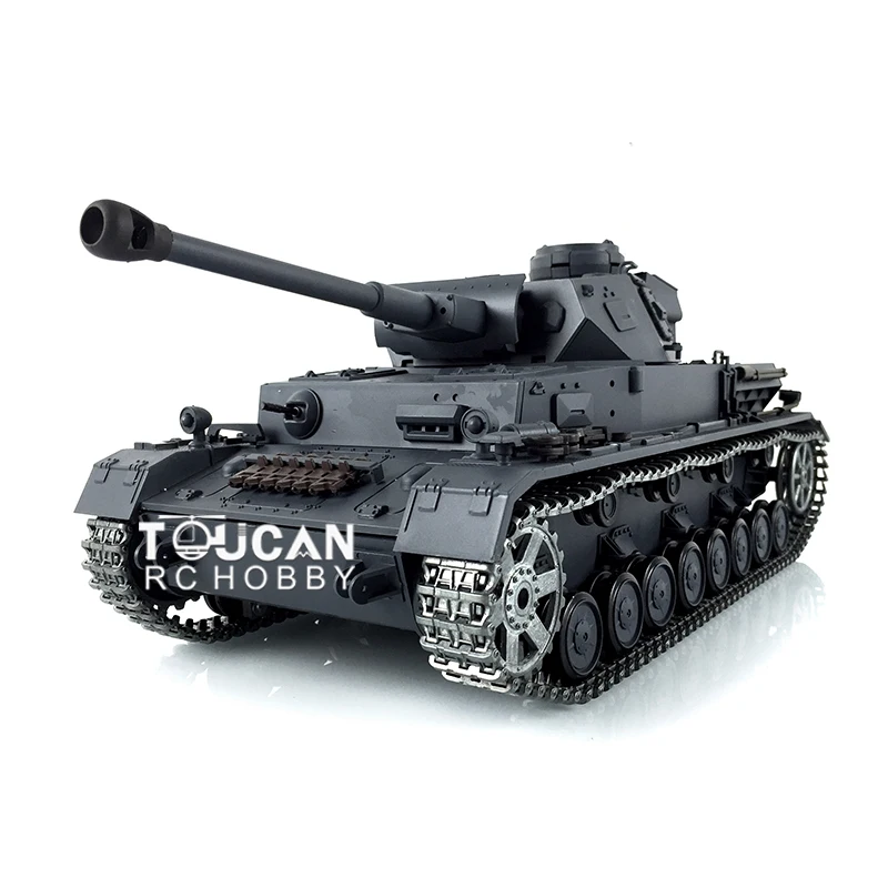1/16 Scale HENG LONG Toys 7.0 German Panzer IV F2 RTR RC Tank 3859 Metal Tracks Steel Motor BB Shooting Smoke TH17398-SMT5 2