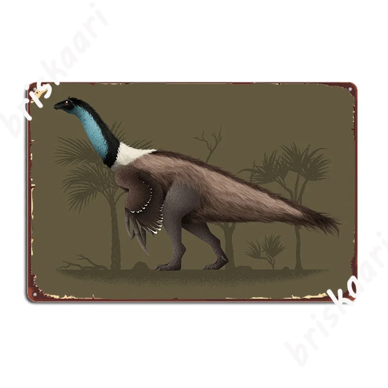 Therizinosaurus Metal Sign Crea Targhe Pub Garage Wall Pub Tin Sign Poster