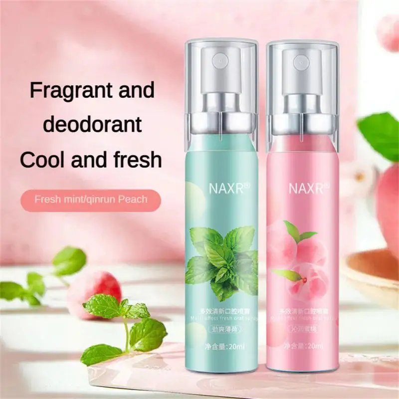 

Oral Fresh Spray 20ml Mouth Freshener Oral Odor Treatments Oral Remove Bad Breath Fruit Litchi Peach Flavor Persistent Oral Care