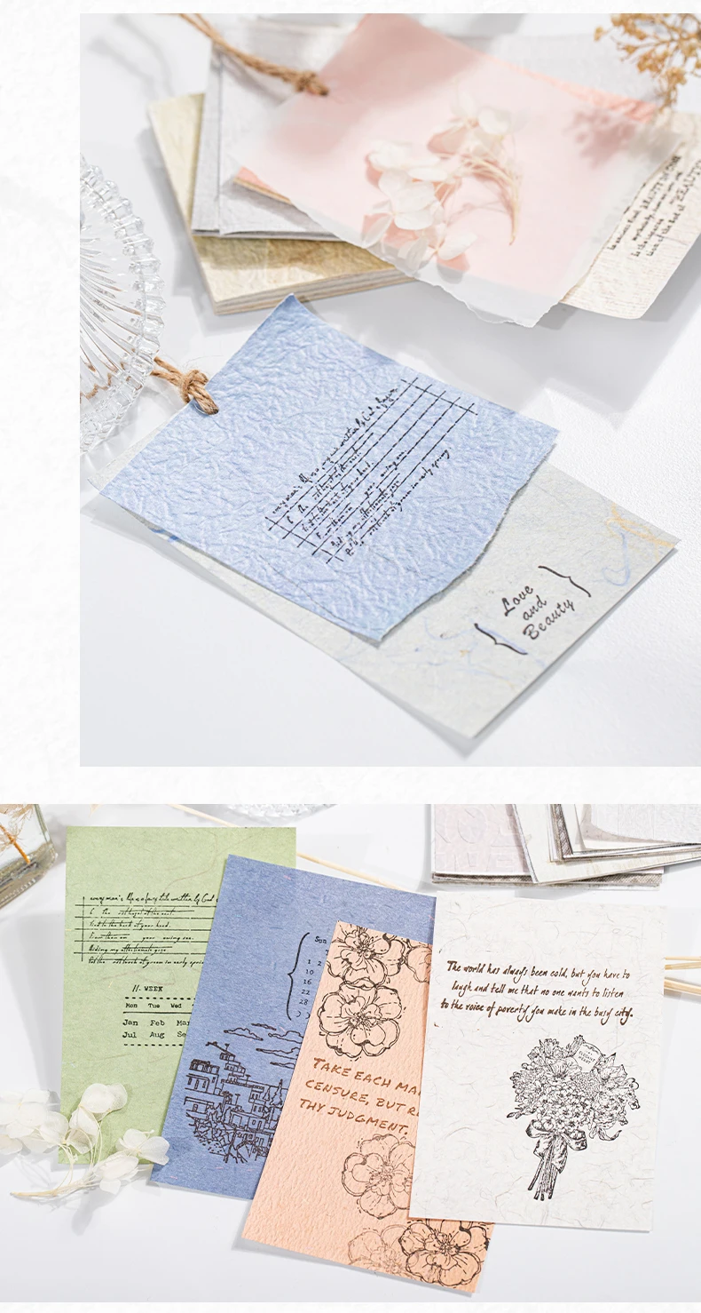 Yoofun 30 Blatt Erzählung Alltag Vintage Spezial papier tränen bares Material Papier kreative DIY Collage Journal Dekor – Detail 11