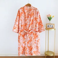 2026 Japanese Kimono Women's New 100% Cotton Loose Bathrobe Lace up Kimono Bathrobe Sweat Steaming Gown Pajama Ladies Sleepwear - Image 2