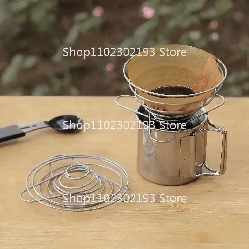 Folding Outdoor Coffee Filter Holder Reusable Coffee Filters Dripper Baskets Camping Picnic Tableware