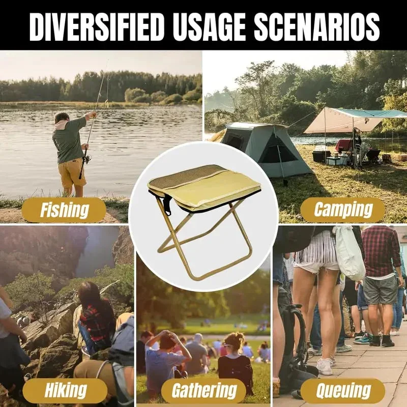 Wear-resistant Folding Backpack Stool Strong Load-bearing Crossbody Sports Folding Chair Handbag style Sturdy Pencil Case Stool