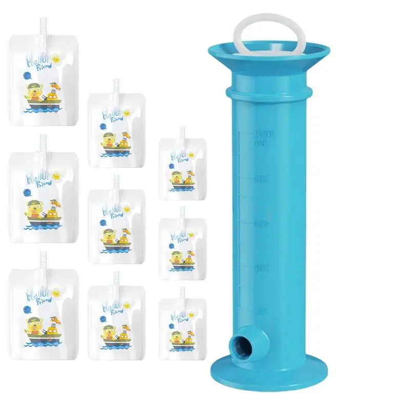 Baby Food Pouch Maker Reusable Pure Color Pouches Toddler Fruit Squeeze Puree Filler For Kids