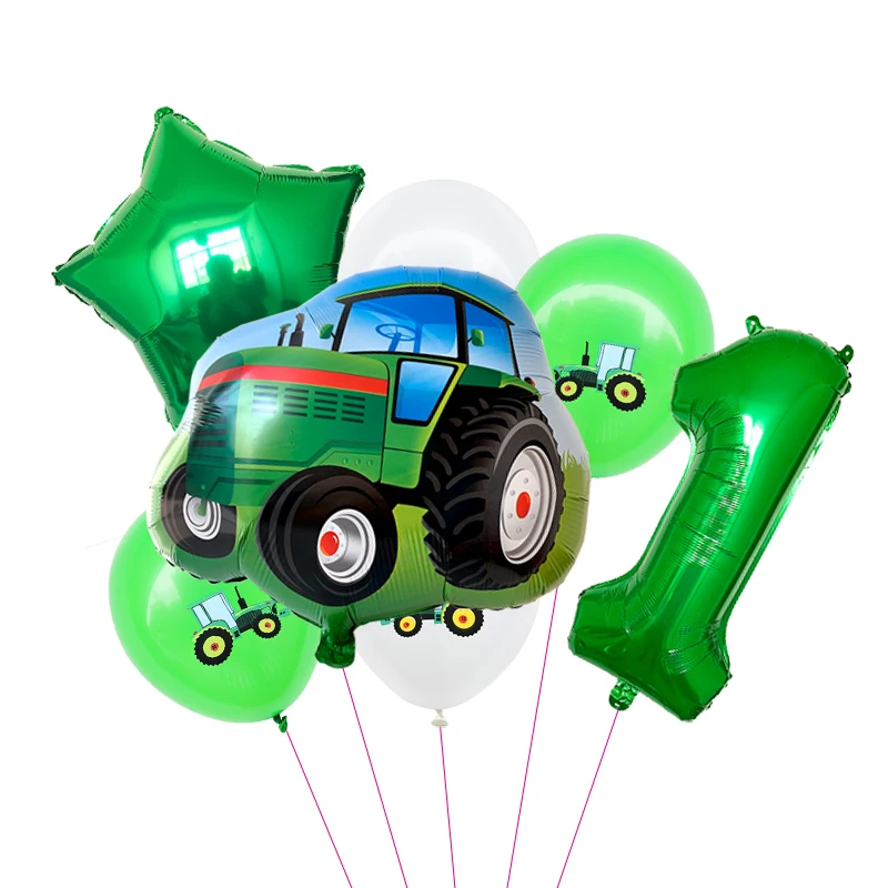 Construction Vehicle Birthday Party Balloon Set - 7 Pieces