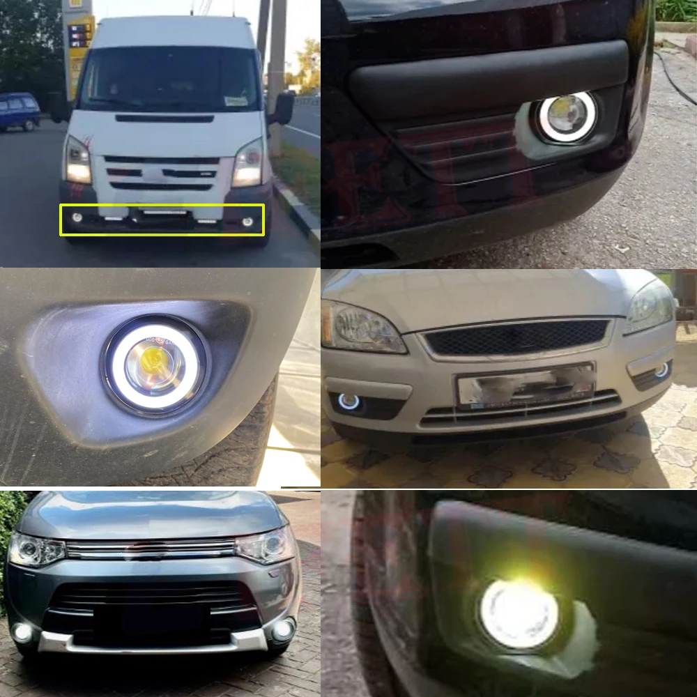 Top Quality LED Angel Eye Fog Light Car Front DRL Headlights 2Pieces For Fiat  Tipo Egea 357_ 5D 2016 2017 2018 2019 2020 2021 - AliExpress