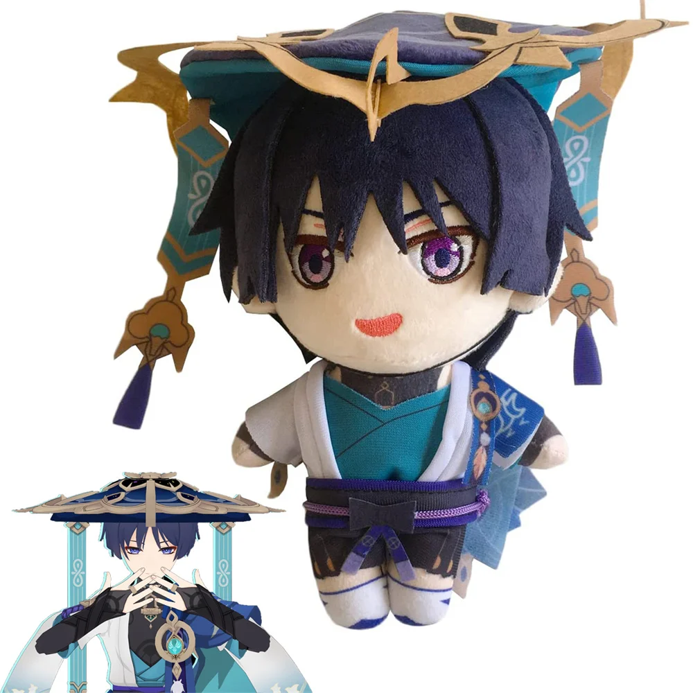 20cm Wanderer Plush Doll Genshin Impact Kunikuzushi Balladeer Scaramouche Soft Toy Cosplay Props Accessories Birthday Fans Gift 22cm genshin impact klee dodoco plush keychain soft pendant stuffed animal backpack keyring cosplay props fans girls gifts