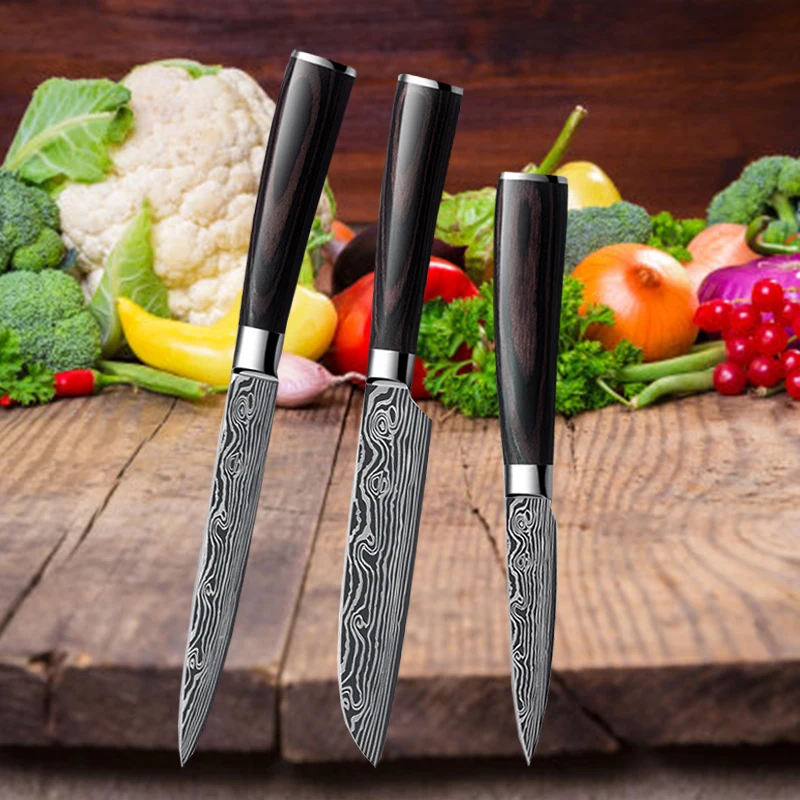 

1-3pcs High Carbon Stainless Steel Fruit Knife Japanese Utility Knife Sharp Peeling Knives Vegetable Slicing Knife with Sheath