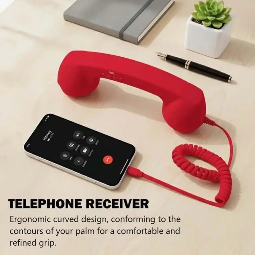 Microphone-Equipped Tangle-Free Handheld Phone Receiver