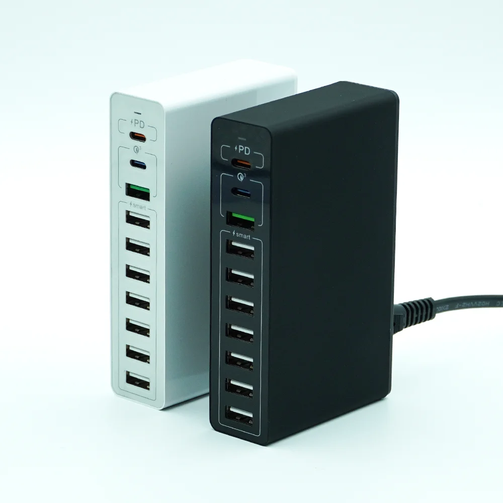 High-Speed 65W USB Charger with 10-Port Quick Charge 3.0 & Type C PD Fast Charging Adapter