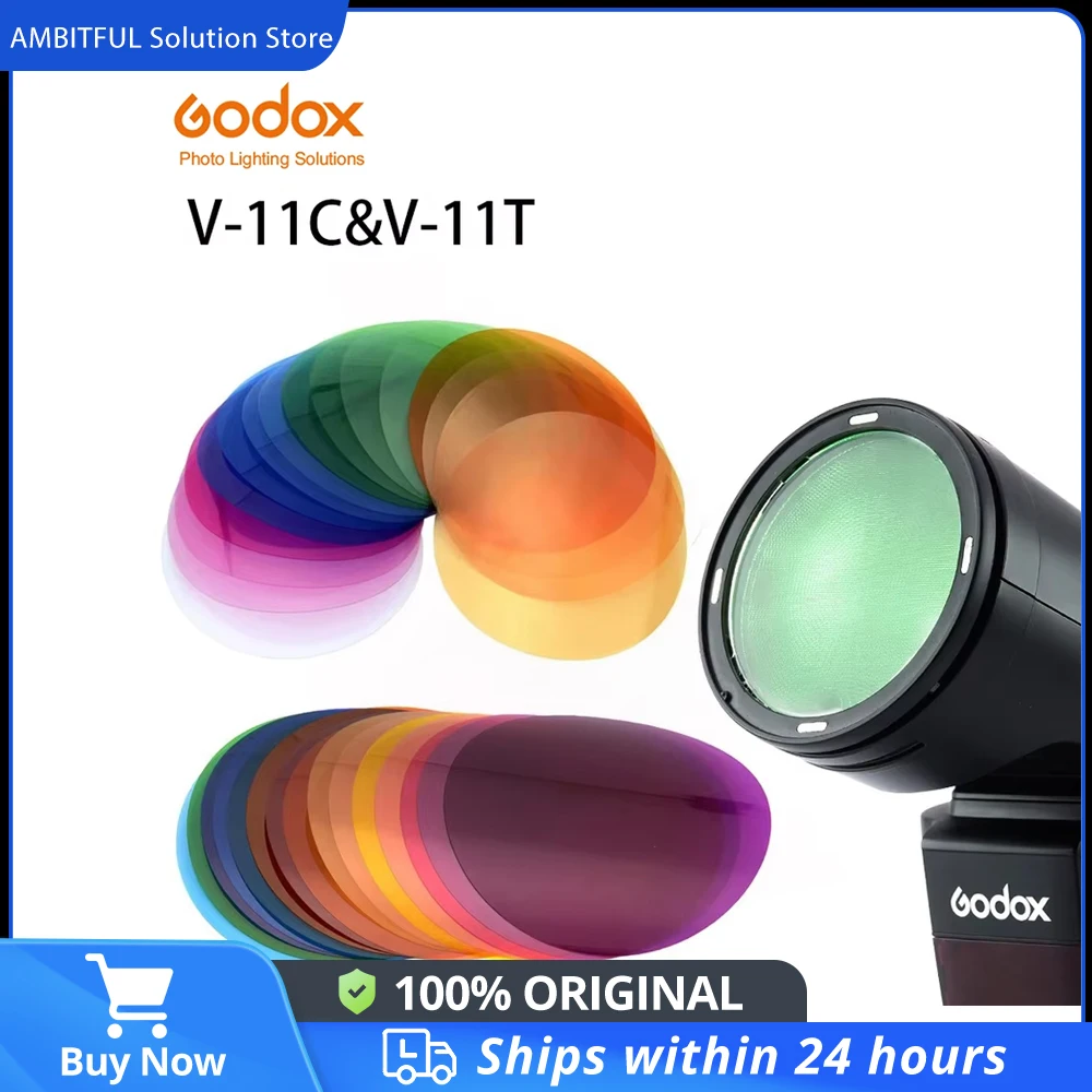 Godox V-11C V11C 또는 V-11T V11T 컬러 필터 (AK-R16 AK-R1 호환) Godox V1 V1PRO V100 시리즈 스피드라이트 플래시용