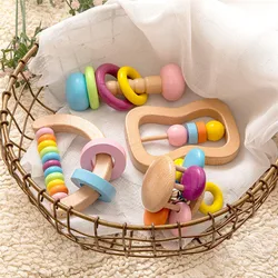 Montessori toys Baby Rattles Teether Toys Educational Wooden Toys Toddler Newborn Musical Rattles Toys Baby Toy 0 6 12 Months