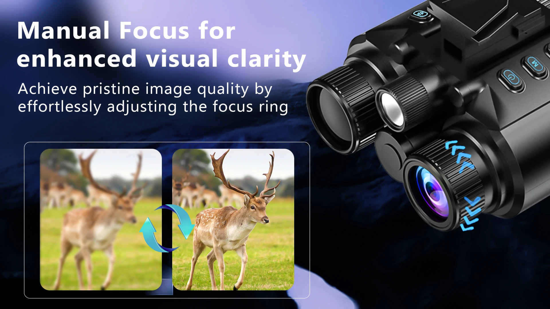 4K Night Vision Goggles 8X Digital Zoom 600m Night Vision Binoculars Head-Mounte