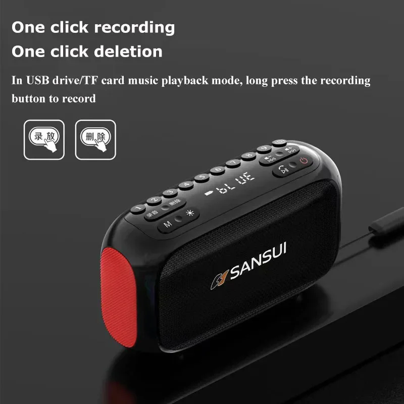 Mini Portable FM Radio Outdoor Heavy Bass Bluetooth Speaker