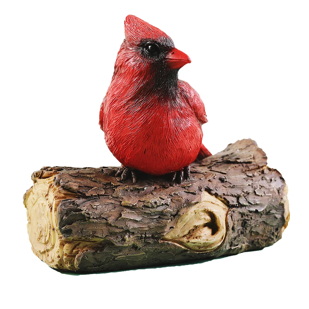 

Scicalife Cardinal Figurine Red Christmas Cardinals Sitting on Tree Branch Resin Garden Bird Statues