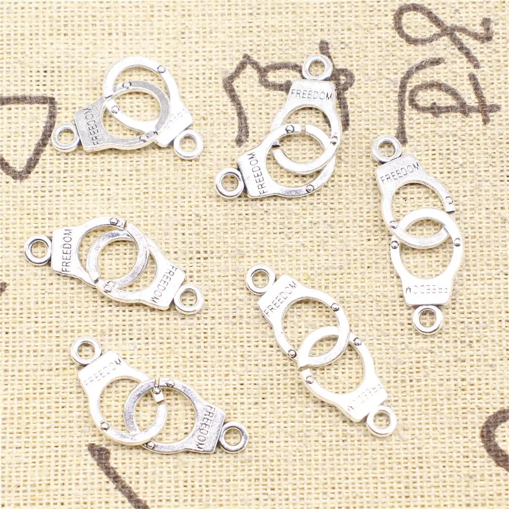 

Vintage Jewelry Craft Diy Charms Handcuffs Antique Silver Color Women Pendant 10x17mm 10pcs