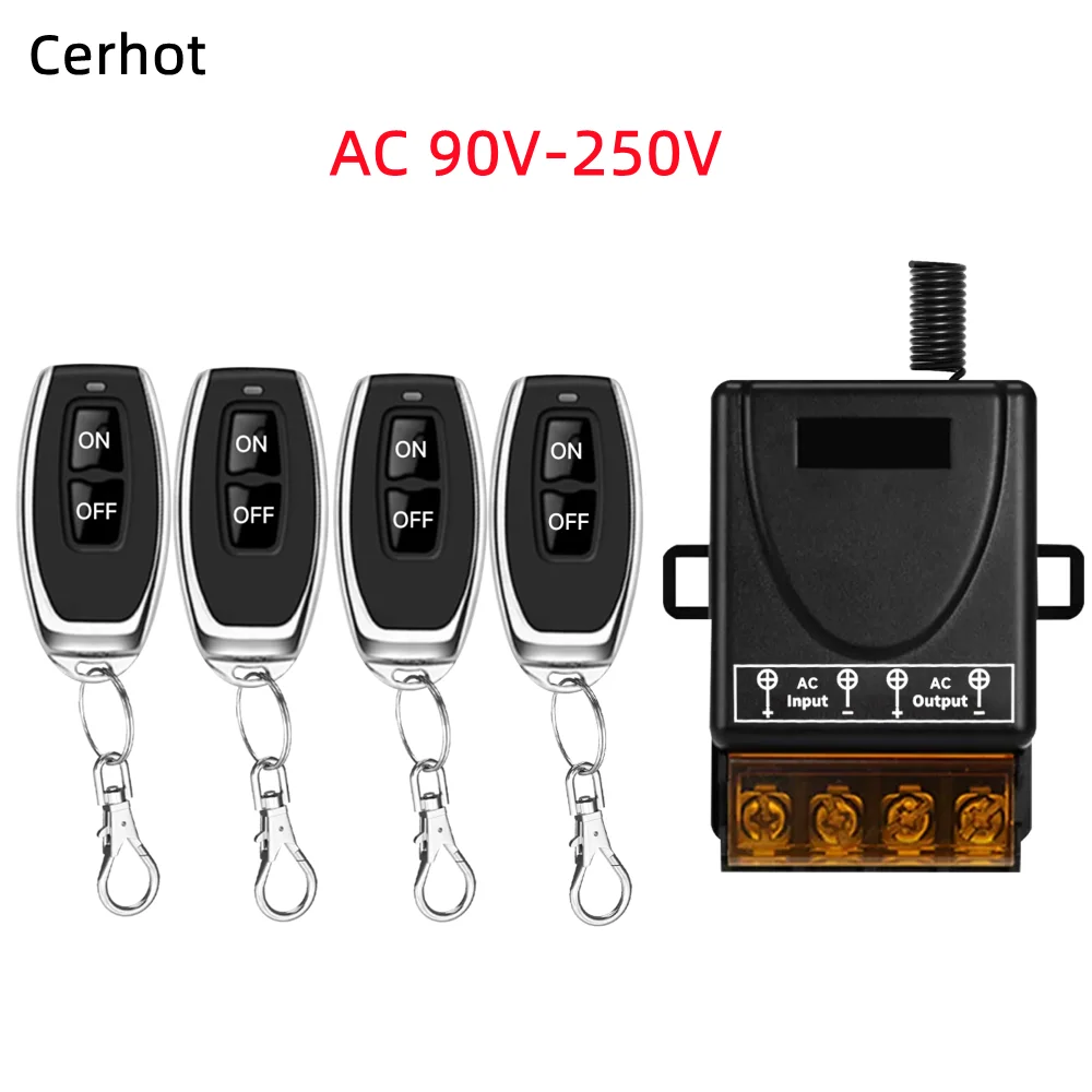 DieserRC 433 MHz Funkfernbedienungsschalter, 2 Kanäle AC 220 V Mit Empfangerrelais Und 2 Fernbedienungen Fur Garagentor Rollladen Beleuchtung Pumpen 90312556
