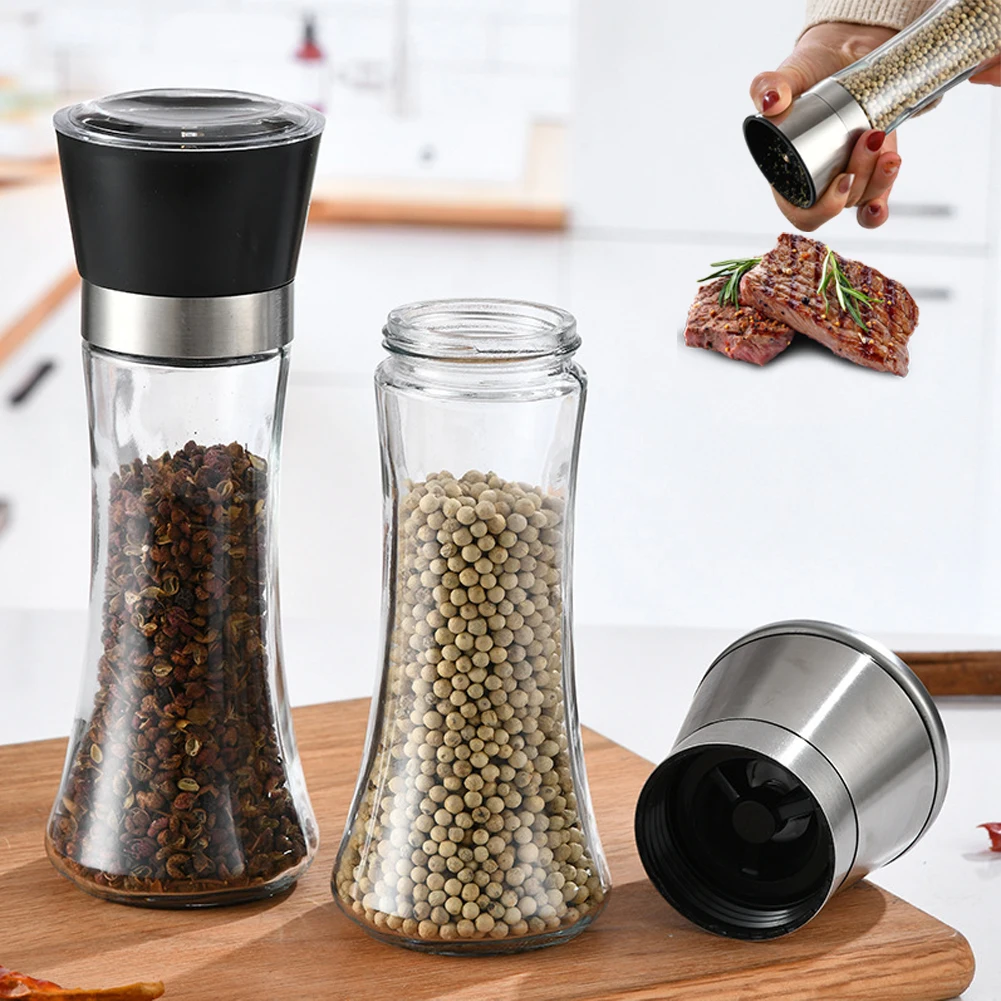 

Домашняя мельница для перца, стеклянная бутылка для приправ, искусственная многофункциональная дробилка, кухонные инструменты, органайзер для специй