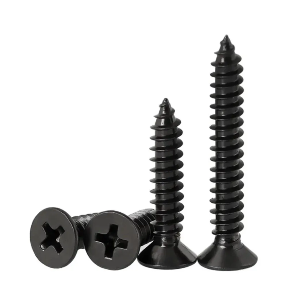 Drywall Screw 1 box/0.5kg lot Cross Countersunk Flat Head Self-tapping M3.5 Black Carbon Steel Phillips Woodworking