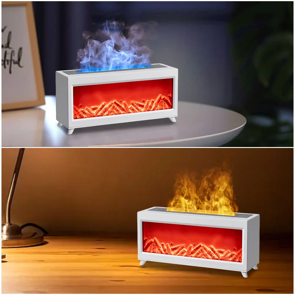 Fireplace Fire Flame Air Humidifier with LED Light & Remote Control Cool Mist Humidifier Air Diffuser Humidifier for Home Gift 3